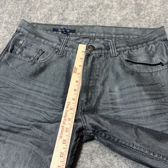 Vintage Sacred Cult Reflective Metallic Bootcut Jeans Mens Size 34x30 Silver - Picture 4 of 9